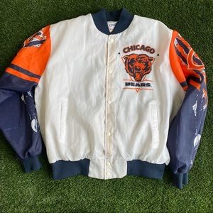 Vintage 90s Chalk Line Chicago Bears Satin Fanimation Bomber Jacket NFL X-Large